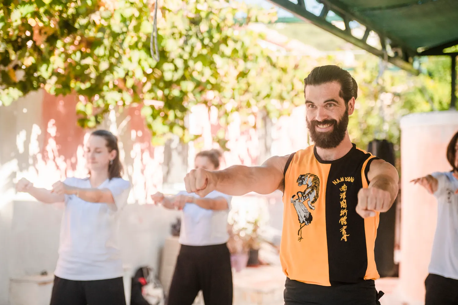 Thomas leading students through traditional Kung Fu training